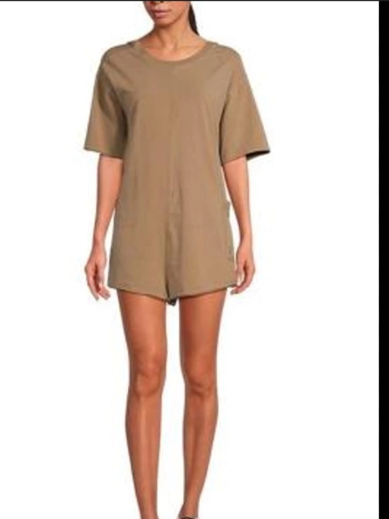 FP Movement by Free People Pants - FP Movement by Free People Light Brown Short Sleeve Romper